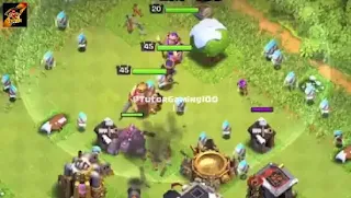 Ice Wizard attacks Ice Wizard attacking a defense